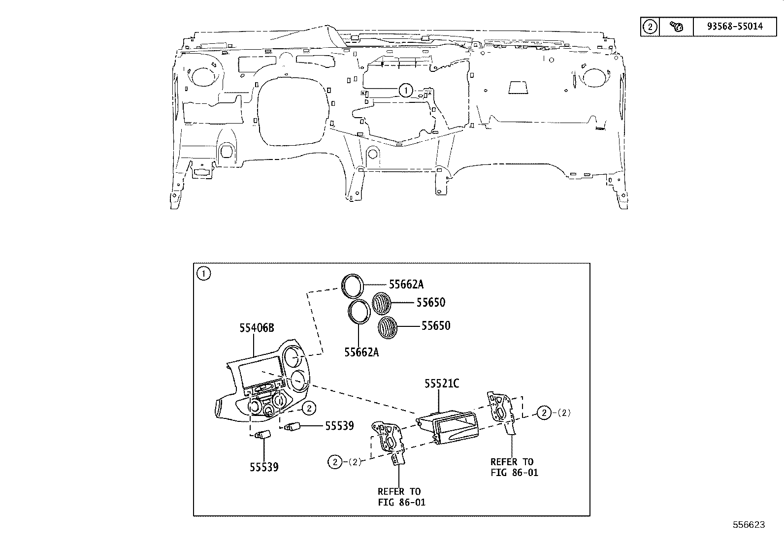 55355-0D110 CUSHION, INSTRUMENT PANEL, NO.1 product image