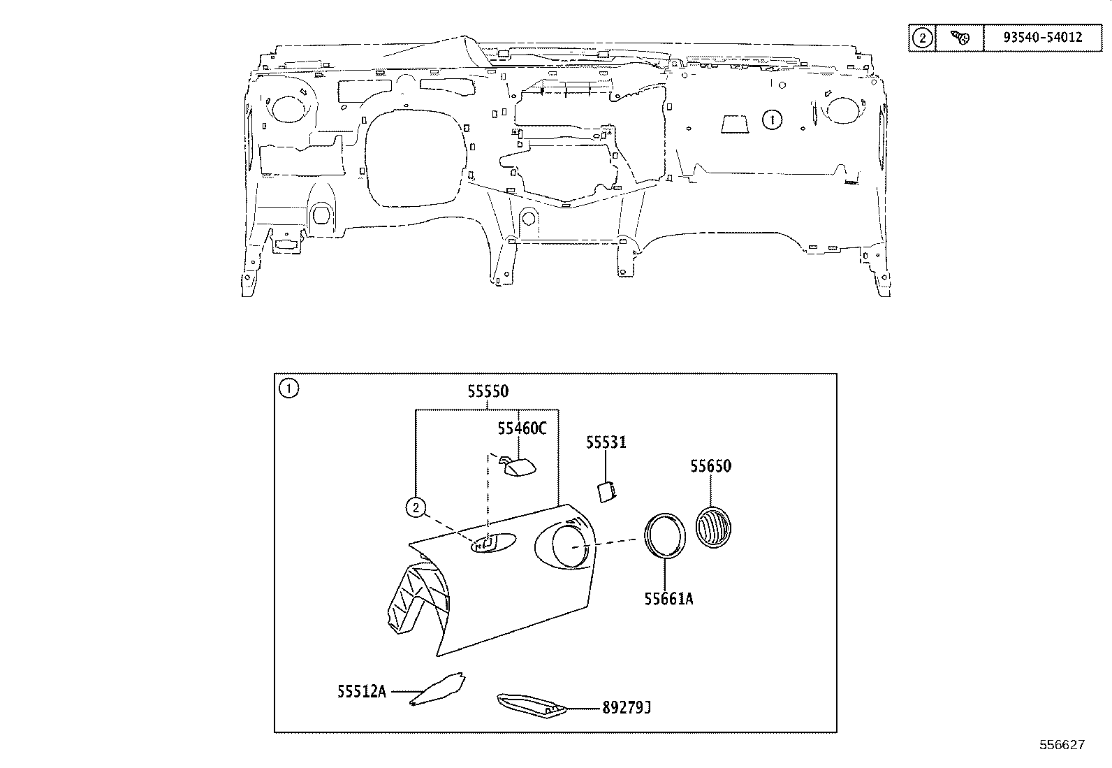 55355-0D110 CUSHION, INSTRUMENT PANEL, NO.1 product image