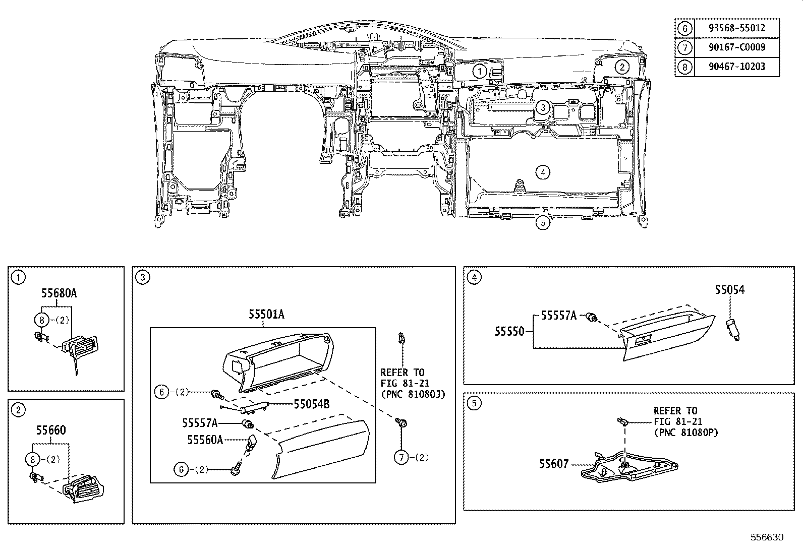 55307-0F030 BRACE SUB-ASSY, INSTRUMENT PANEL, NO.2 product image