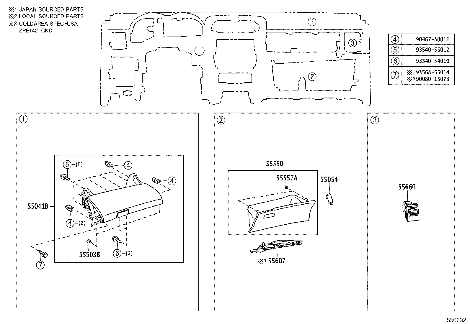 55660-02090-B0 REGISTER ASSY, INSTRUMENT PANEL, NO.2 product image