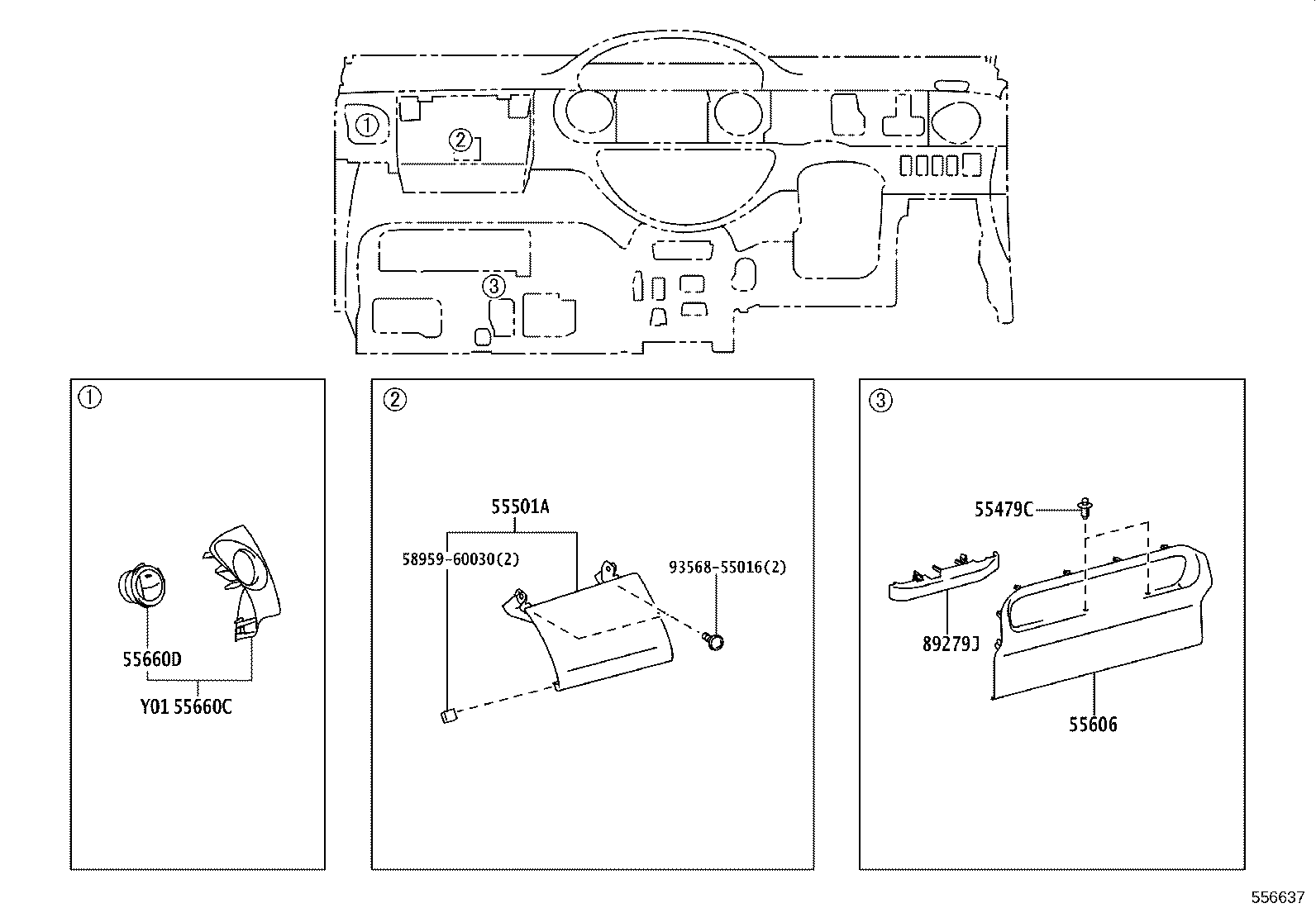 55376-52050 BRACKET, INSTRUMENT PANEL MOUNTING, NO.1 product image