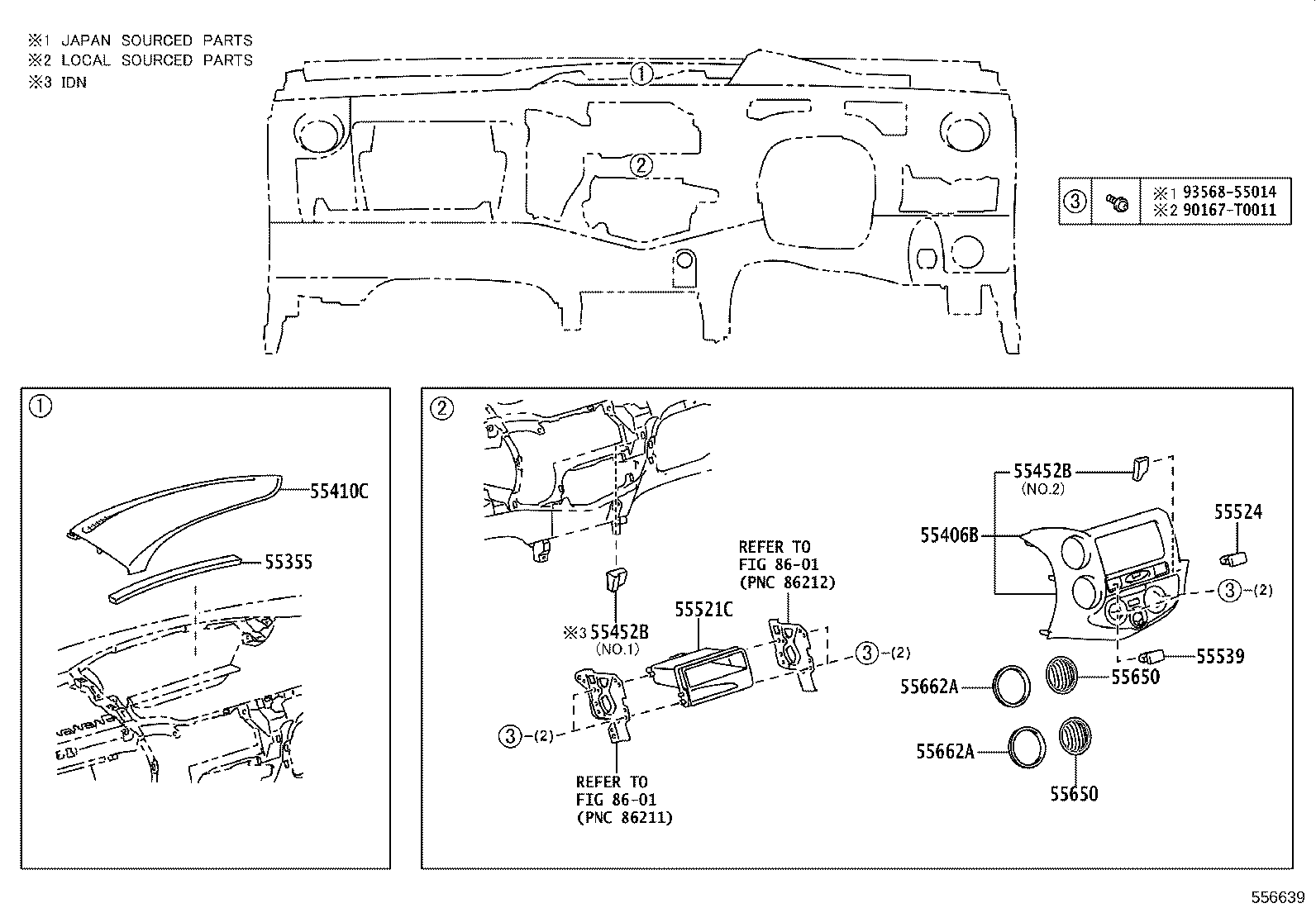 55352-0D010 BRACE, INSTRUMENT PANEL TO FLOOR, NO.2 product image