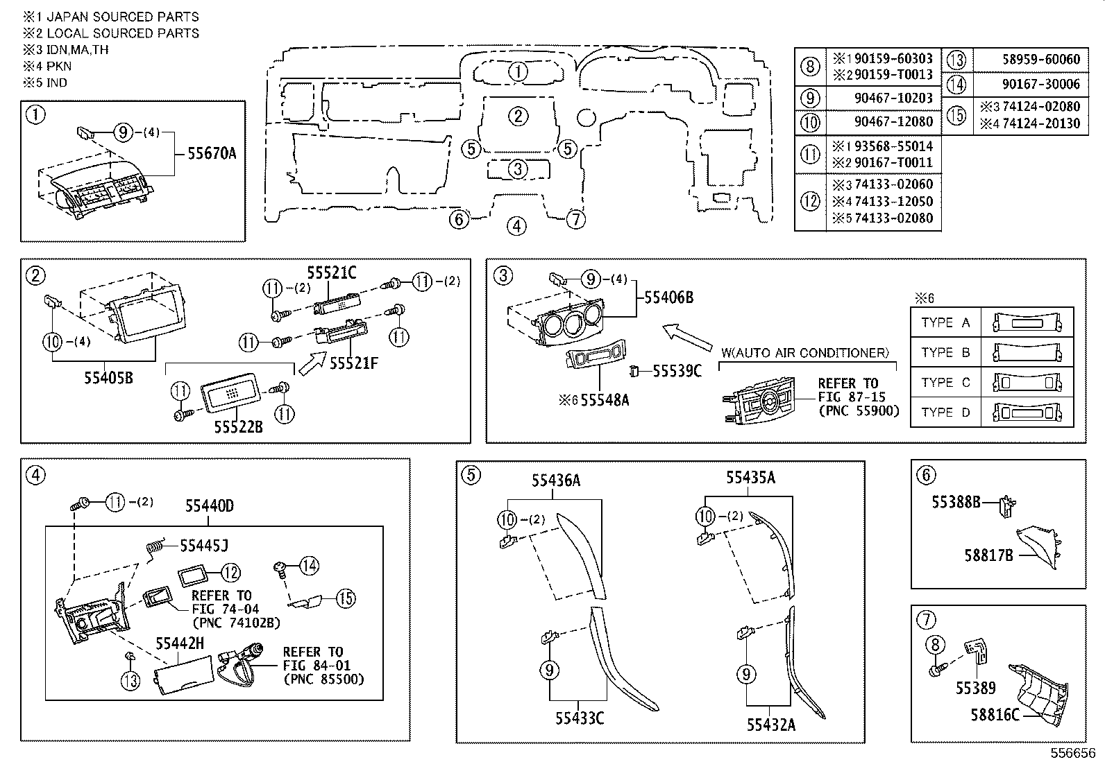 55054-02040 STOPPER SUB-ASSY, GLOVE COMPARTMENT DOOR product image
