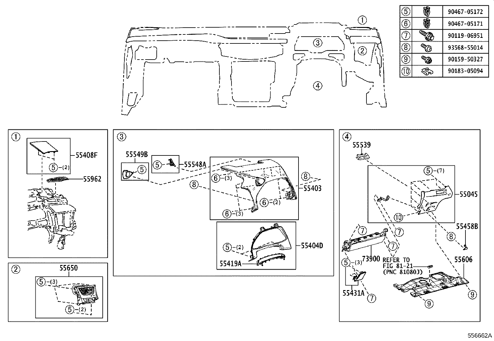 55330-76080 REINFORCEMENT ASSY, INSTRUMENT PANEL product image