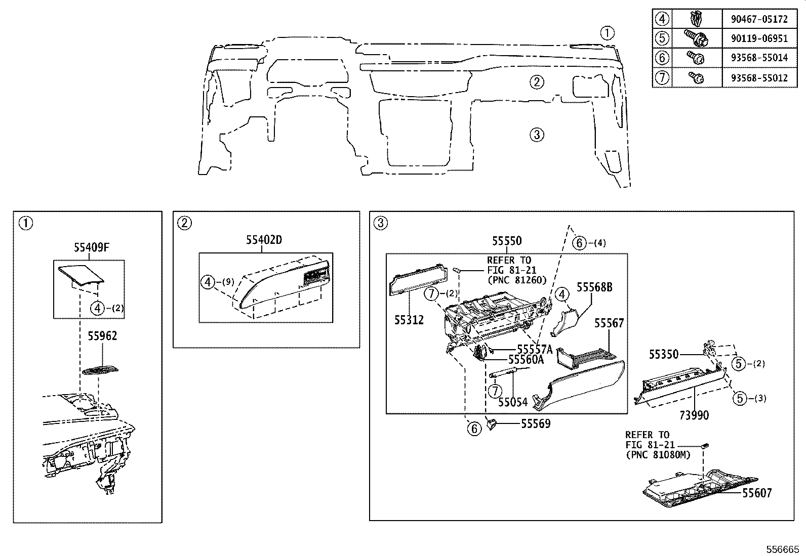 55330-76080 REINFORCEMENT ASSY, INSTRUMENT PANEL product image