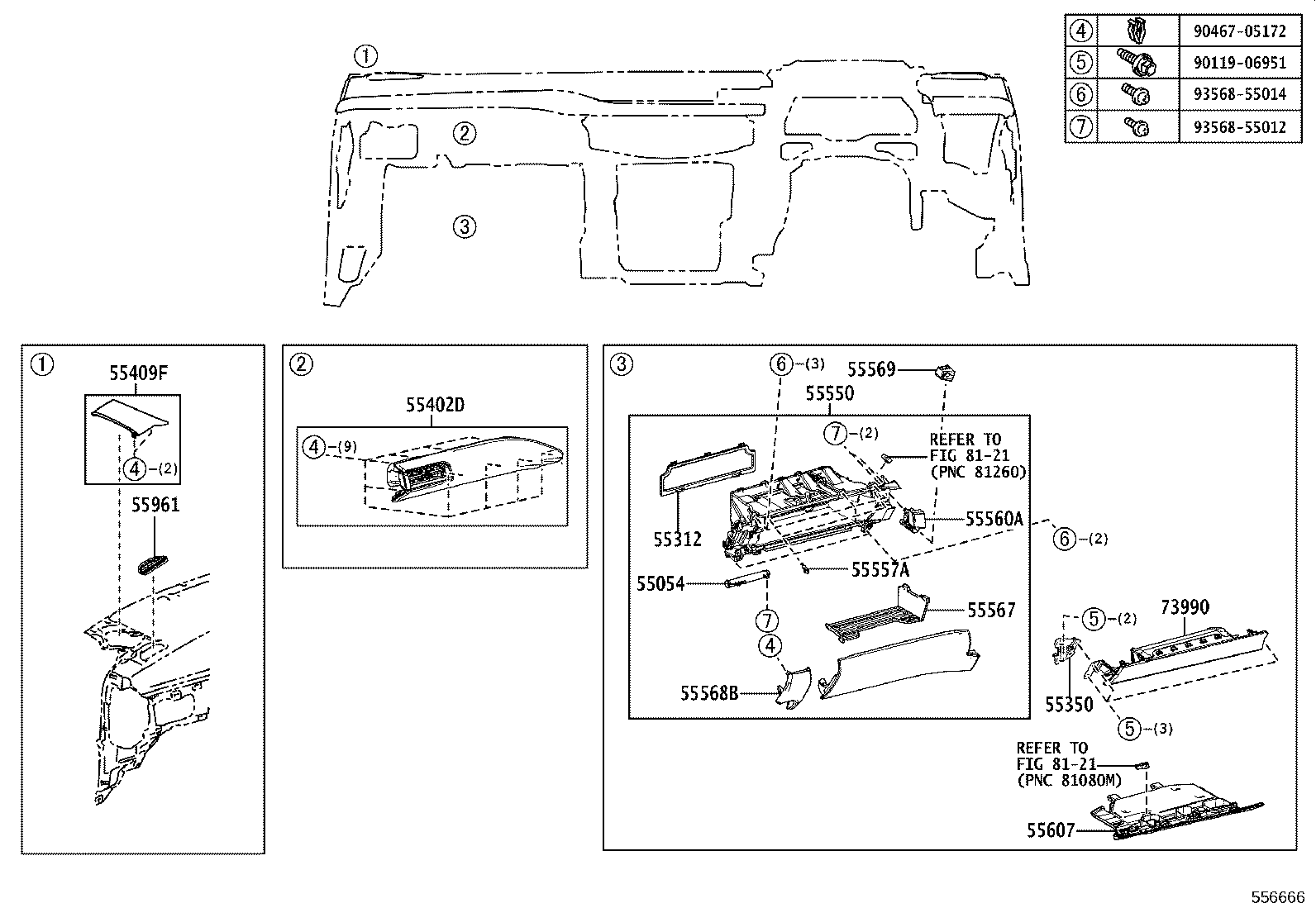 55330-76080 REINFORCEMENT ASSY, INSTRUMENT PANEL product image