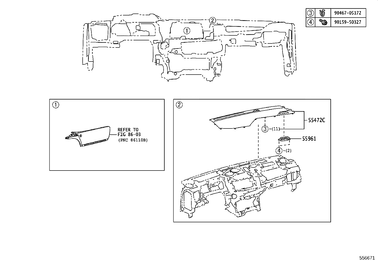 55318-62090-C0 PANEL, INSTRUMENT SIDE, NO.2 product image