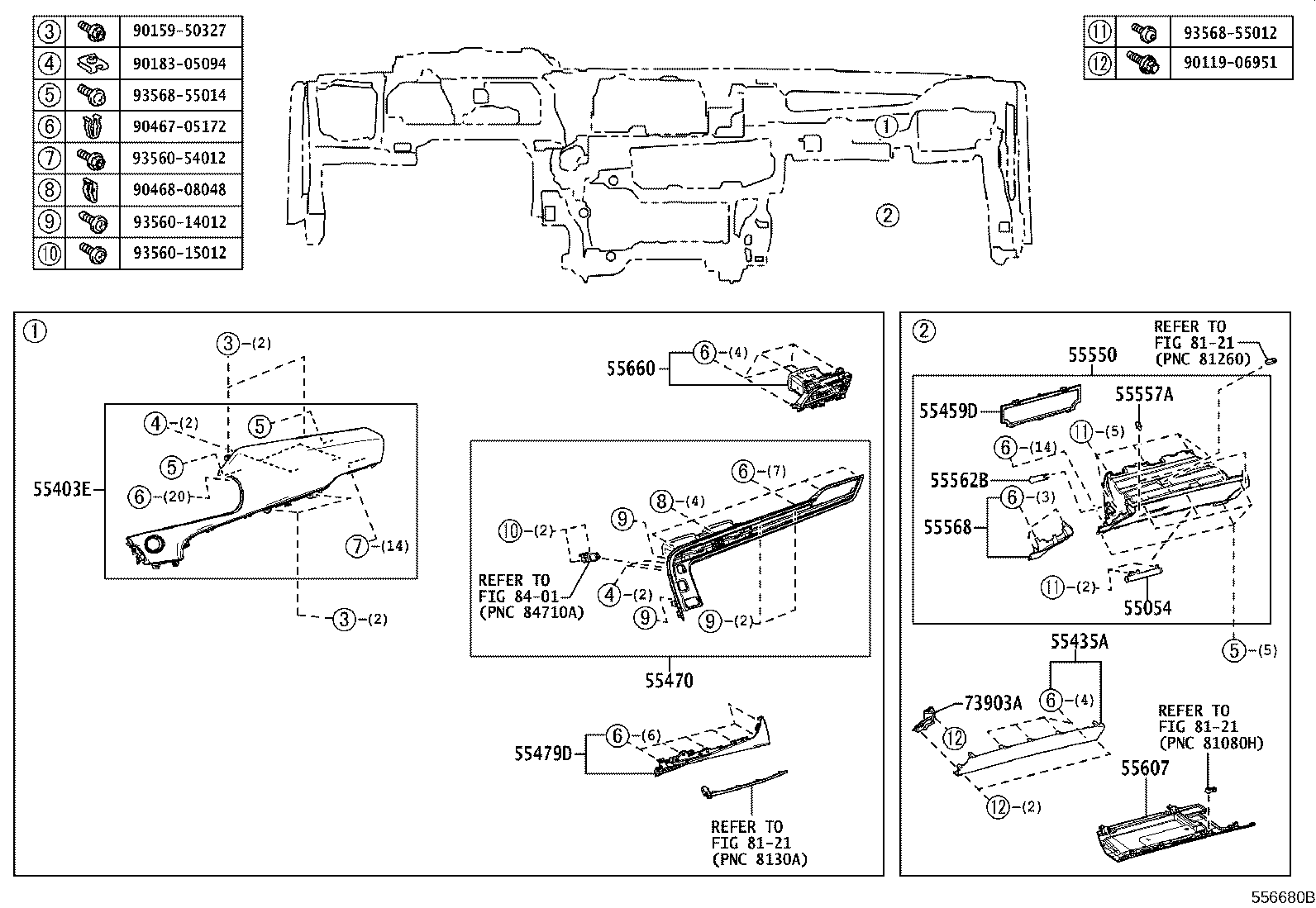55307-62030 BRACE SUB-ASSY, INSTRUMENT PANEL, NO.2 product image