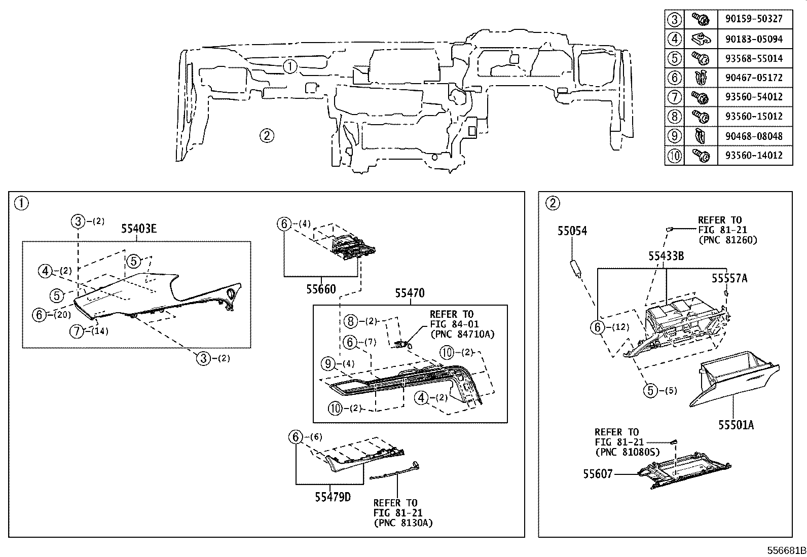55307-62030 BRACE SUB-ASSY, INSTRUMENT PANEL, NO.2 product image