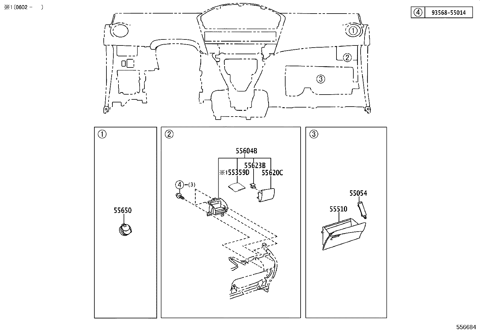 55468-52040 SEAL, INSTRUMENT CLUSTER FINISH PANEL, NO.1 product image