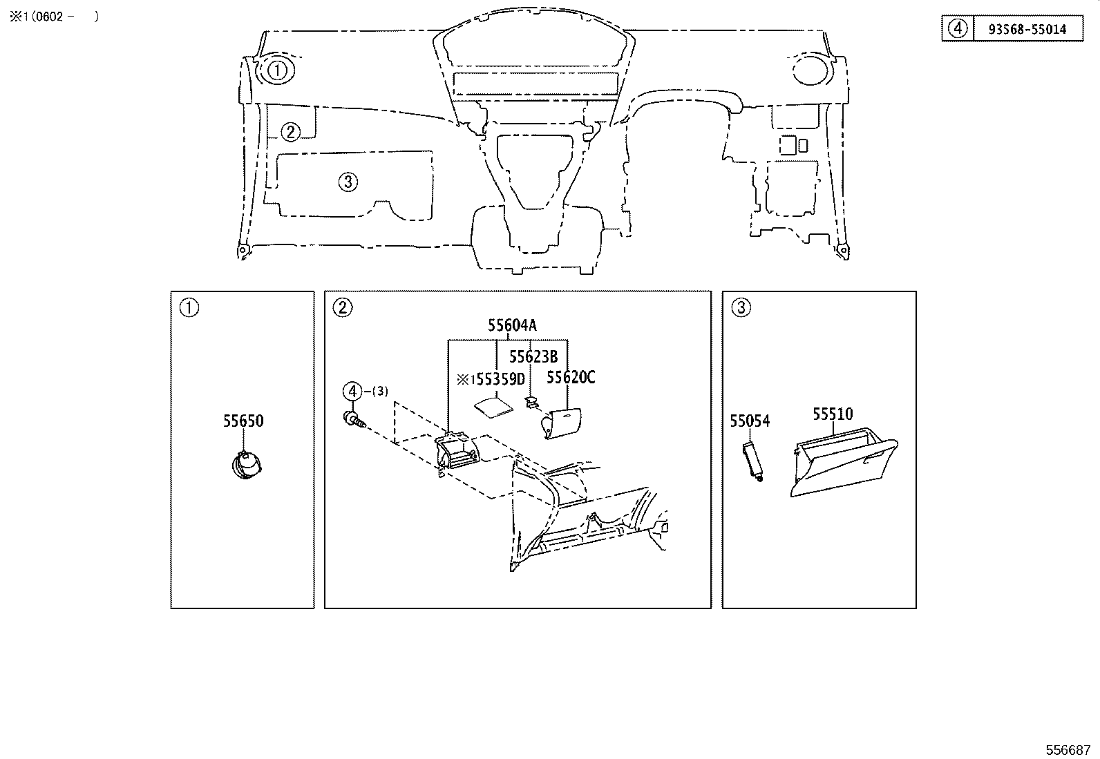 55468-52040 SEAL, INSTRUMENT CLUSTER FINISH PANEL, NO.1 product image