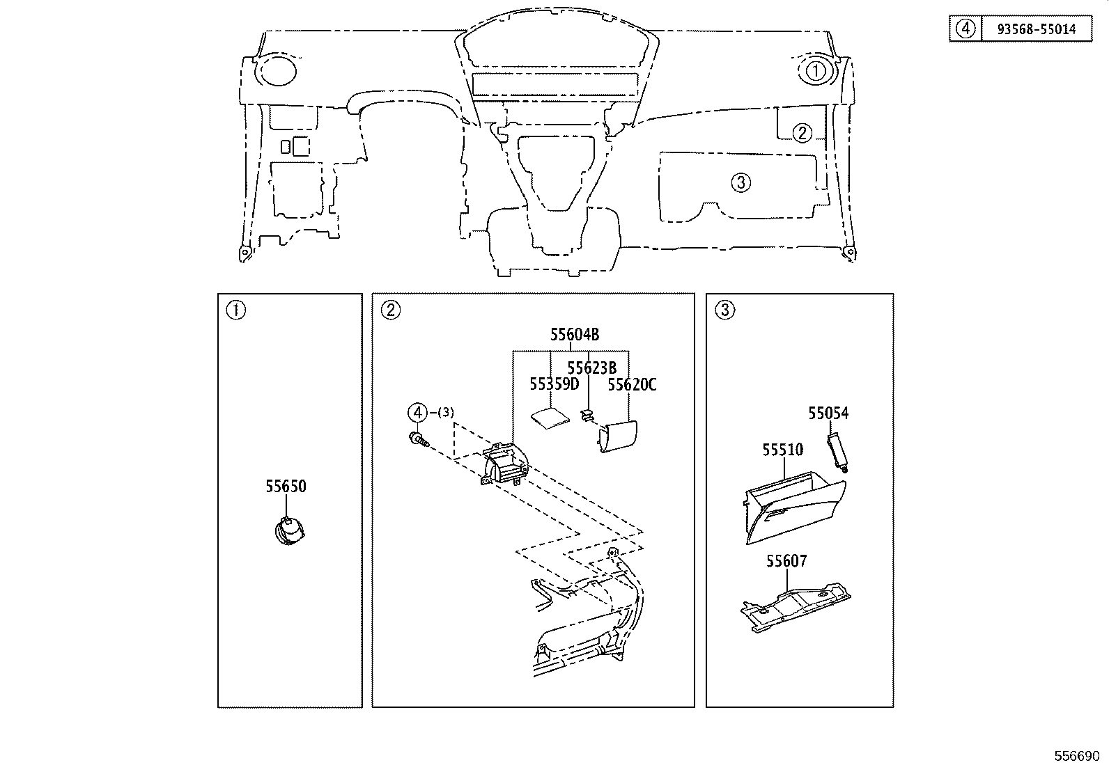 55337-52020 REINFORCEMENT, INSTRUMENT PANEL SUB product image