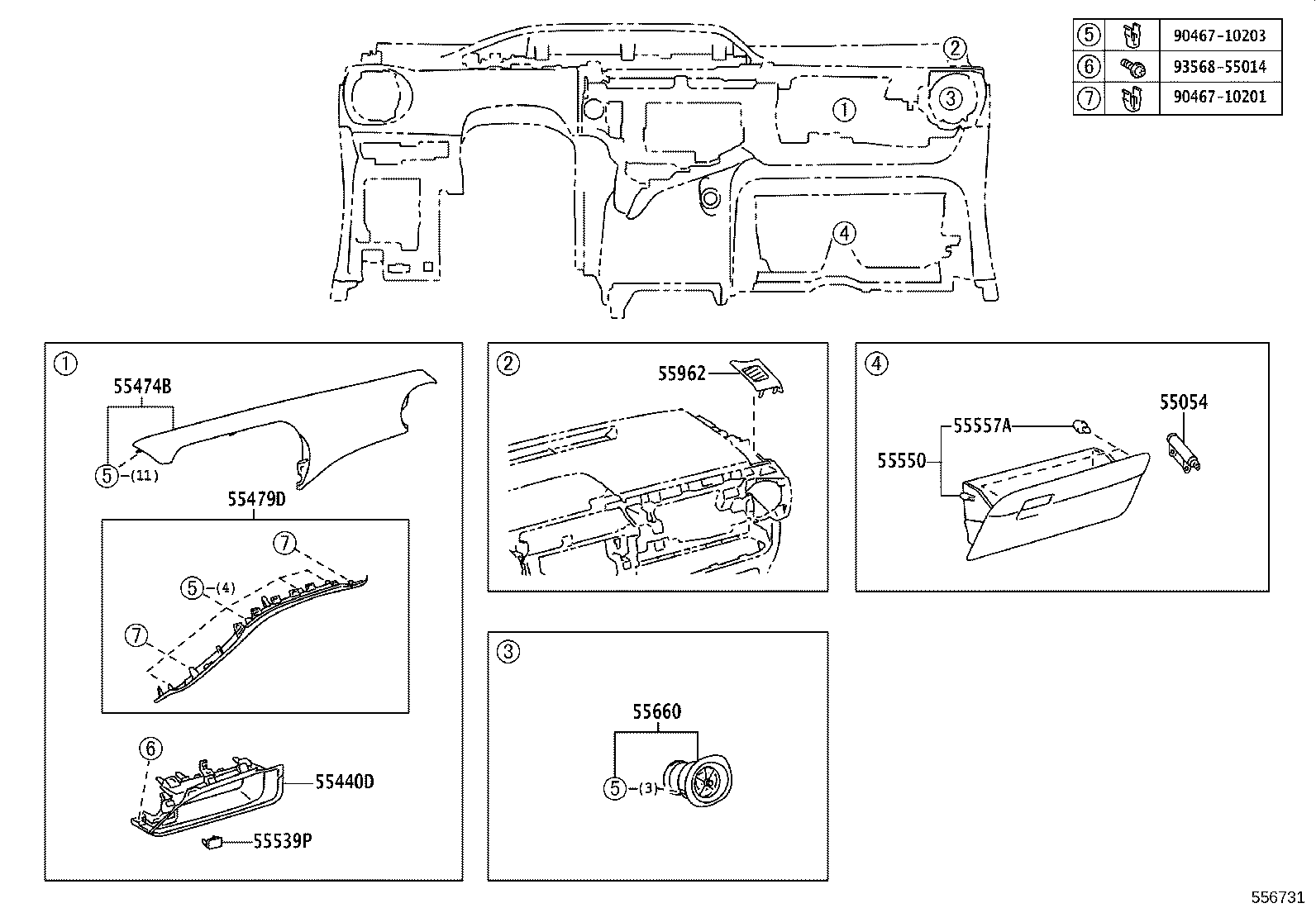 55330-52680 REINFORCEMENT ASSY, INSTRUMENT PANEL product image