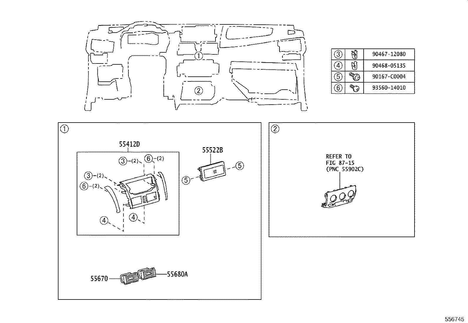 55355-0D151 CUSHION, INSTRUMENT PANEL, NO.1 product image