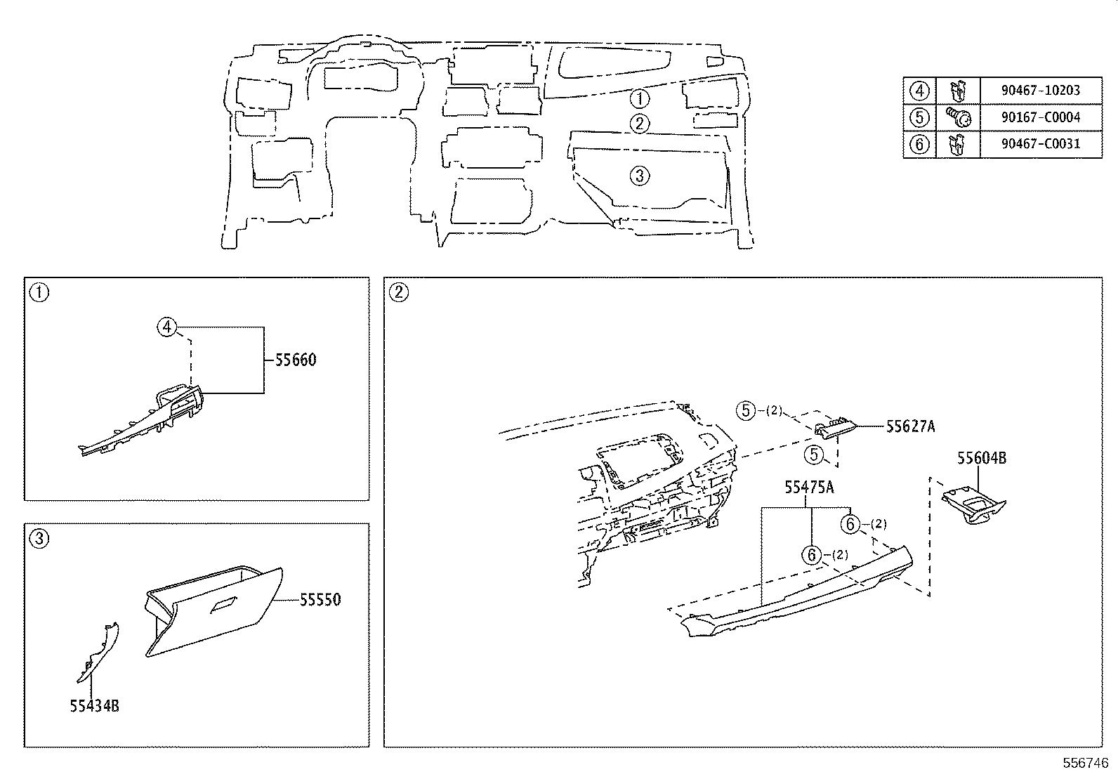 55355-0D151 CUSHION, INSTRUMENT PANEL, NO.1 product image