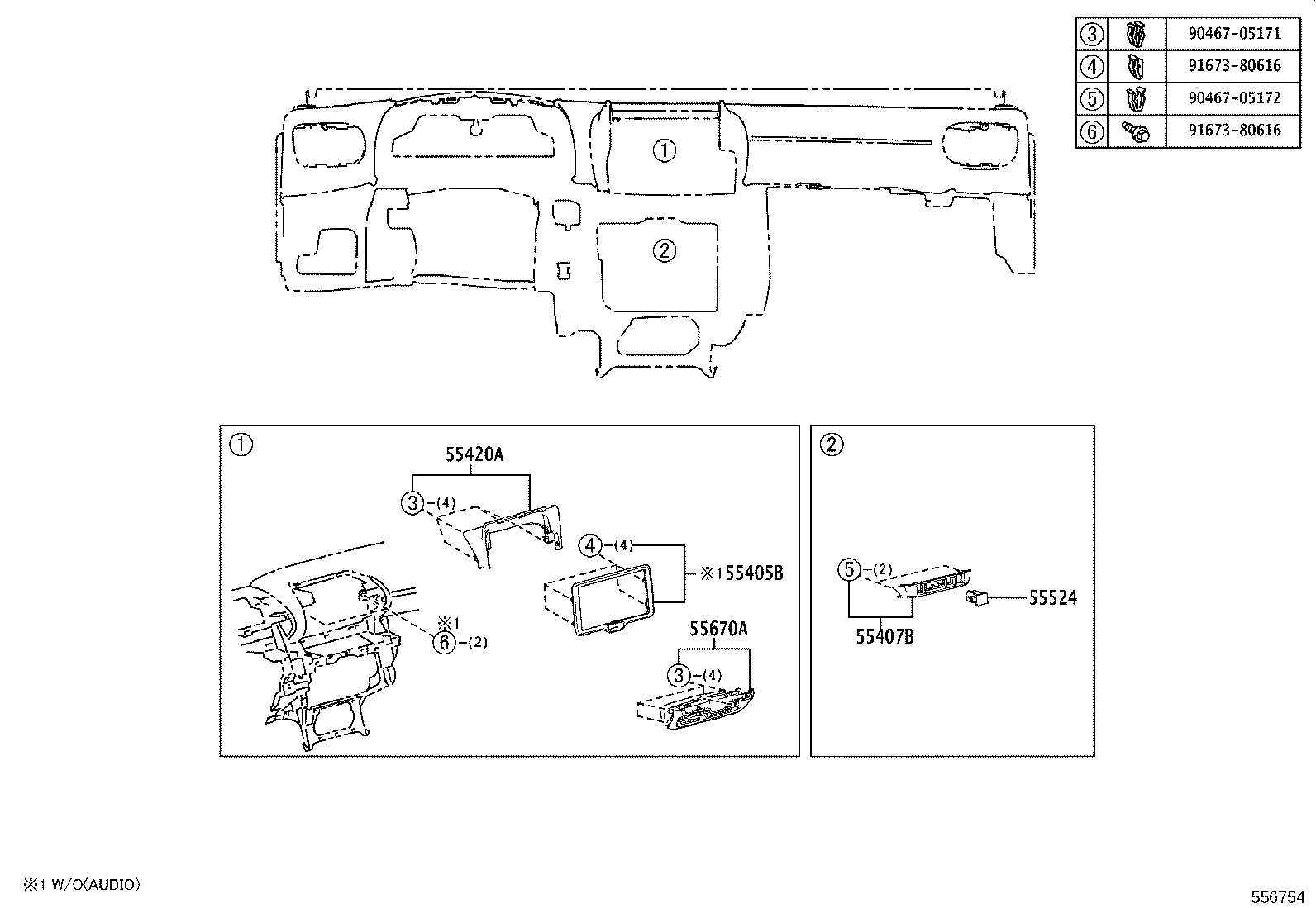 55306-K0010 BRACE SUB-ASSY, INSTRUMENT PANEL, NO.1 product image