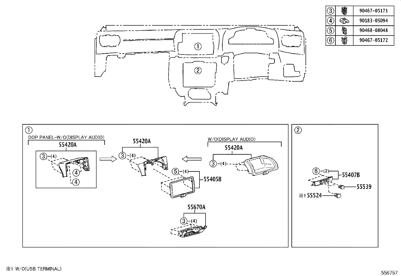 55306-K0010 BRACE SUB-ASSY, INSTRUMENT PANEL, NO.1 product image
