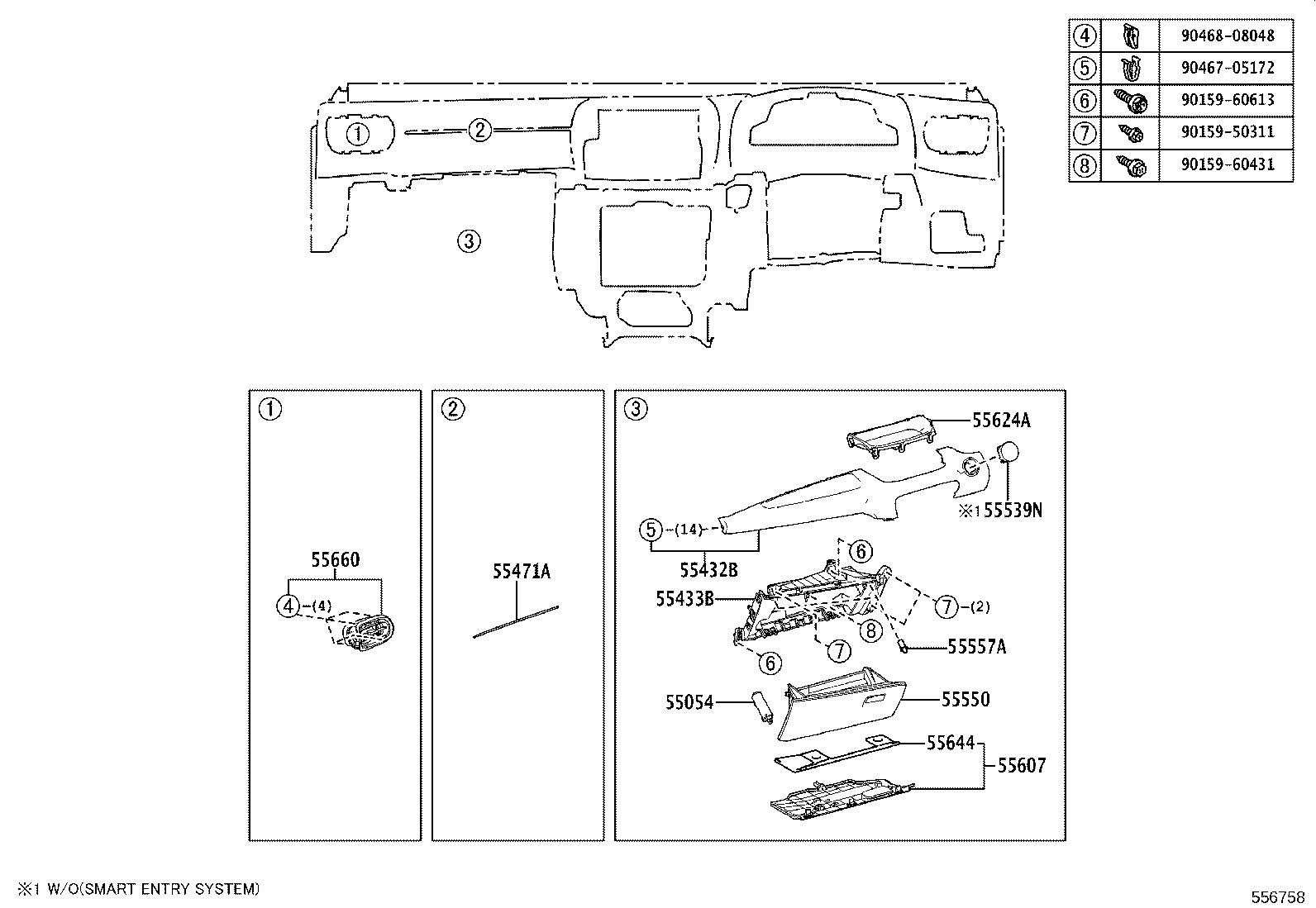 55306-K0010 BRACE SUB-ASSY, INSTRUMENT PANEL, NO.1 product image