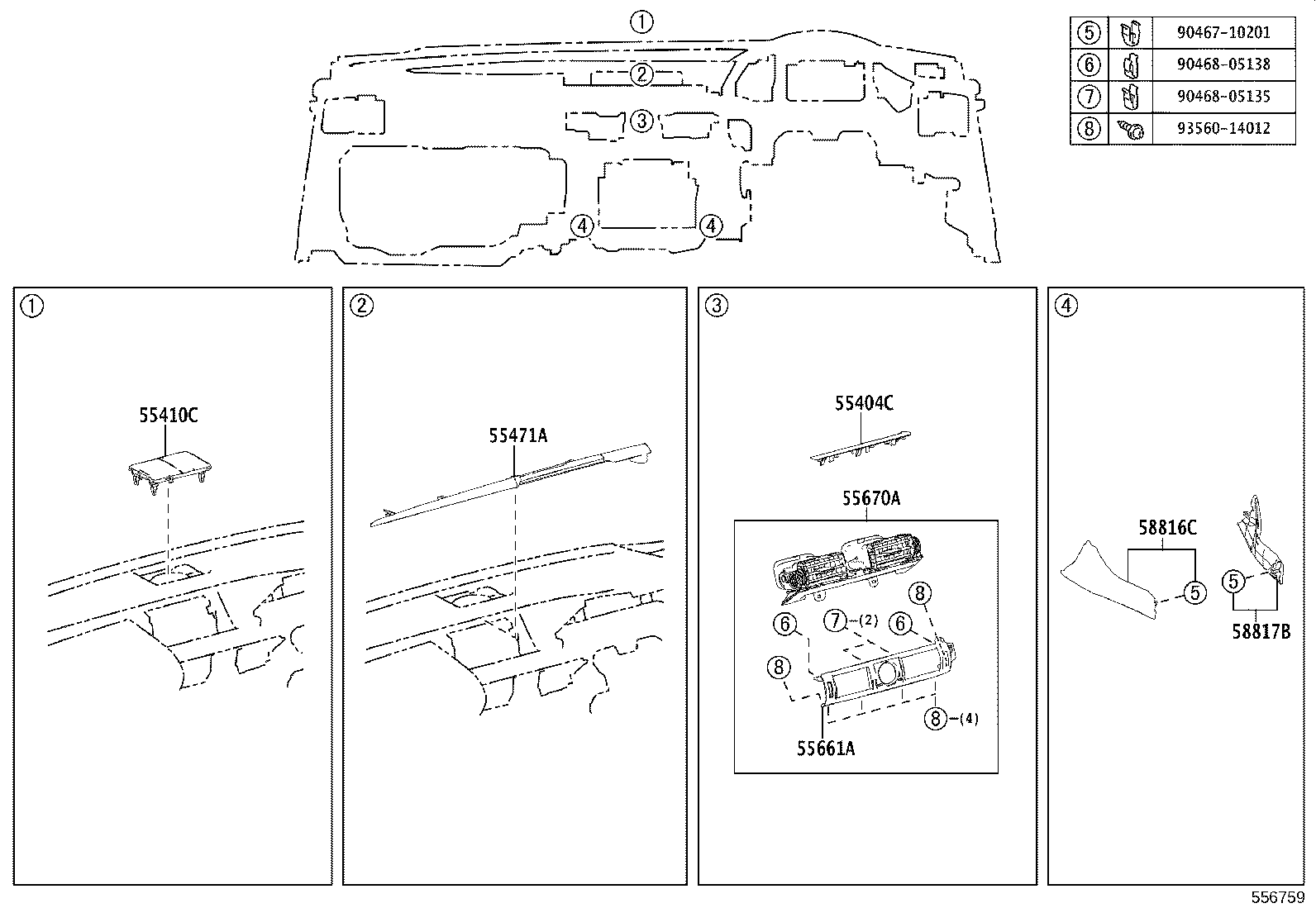 55352-53110 BRACE, INSTRUMENT PANEL TO FLOOR, NO.2 product image