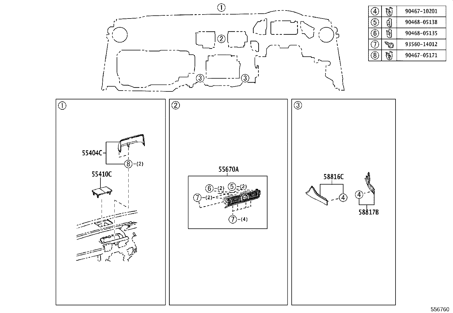 55352-53110 BRACE, INSTRUMENT PANEL TO FLOOR, NO.2 product image