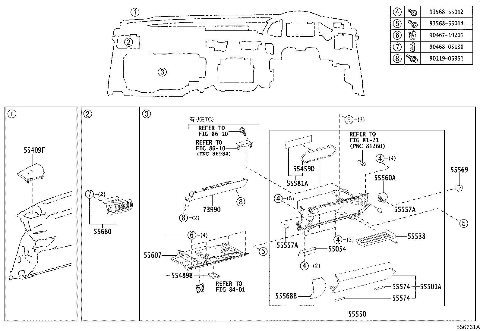 55352-53110 BRACE, INSTRUMENT PANEL TO FLOOR, NO.2 product image