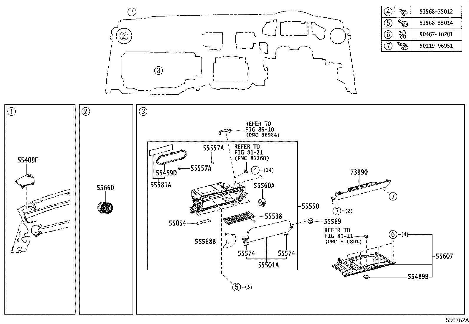 55352-53110 BRACE, INSTRUMENT PANEL TO FLOOR, NO.2 product image