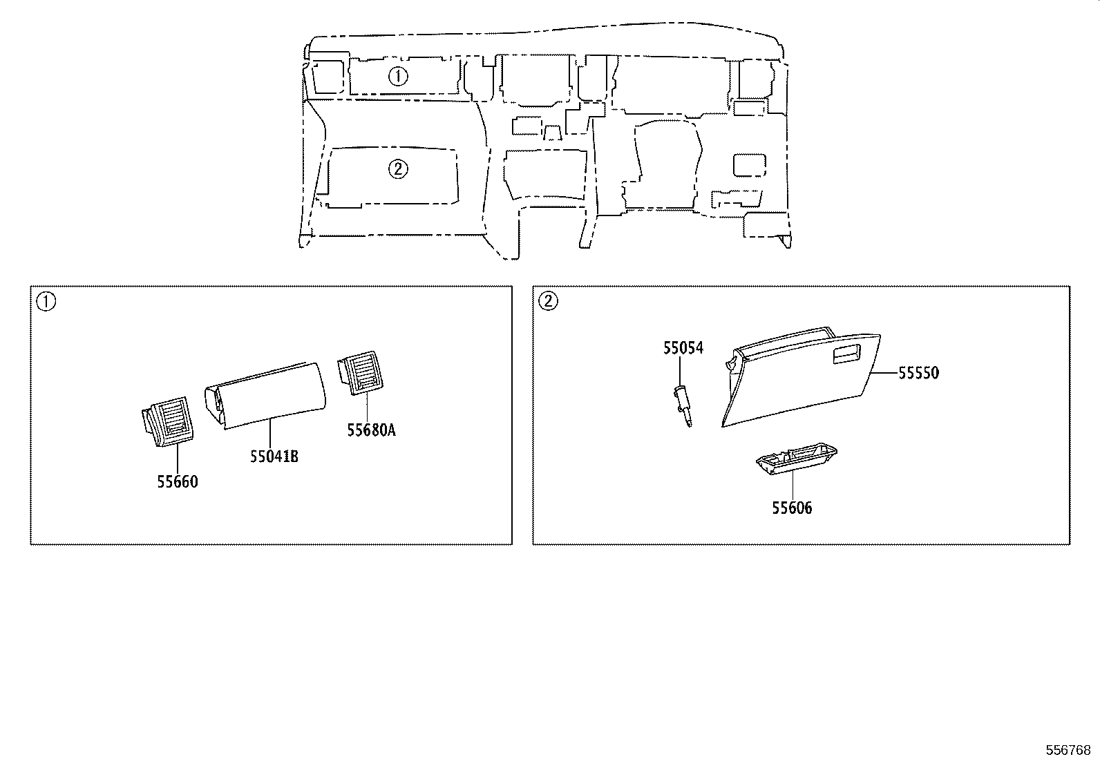 55307-44010 BRACE SUB-ASSY, INSTRUMENT PANEL, NO.2 product image