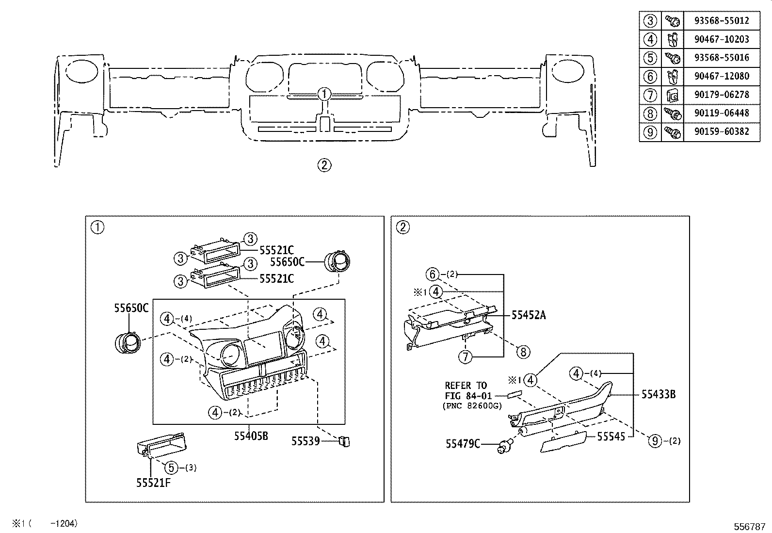 55306-37090 BRACE SUB-ASSY, INSTRUMENT PANEL, NO.1 product image