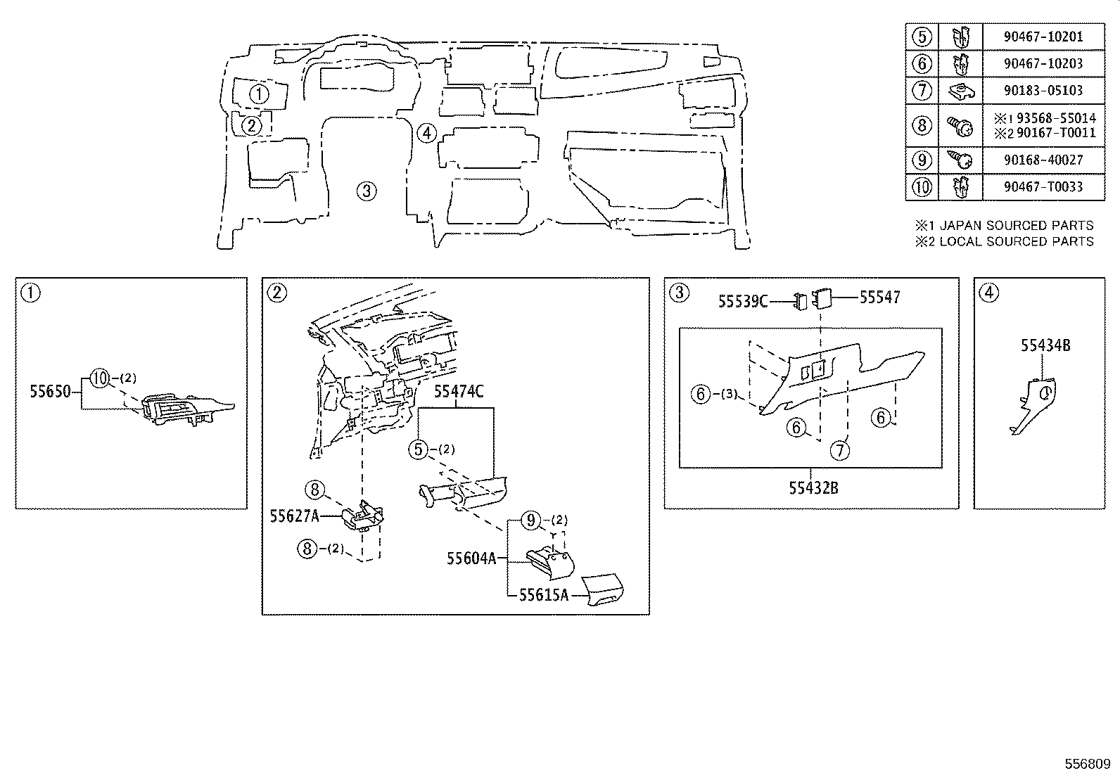 55522-0D010 COVER, RADIO TUNER OPENING product image