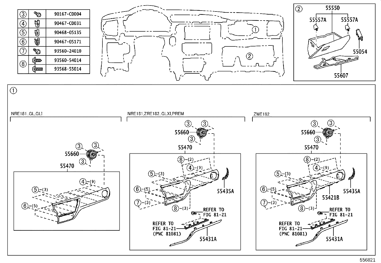 55330-02810 REINFORCEMENT, INSTRUMENT PANEL product image
