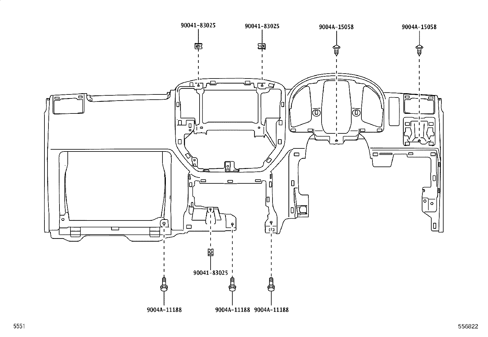 55217-B2010 RETAINER, DASH PANEL SILENCER product image