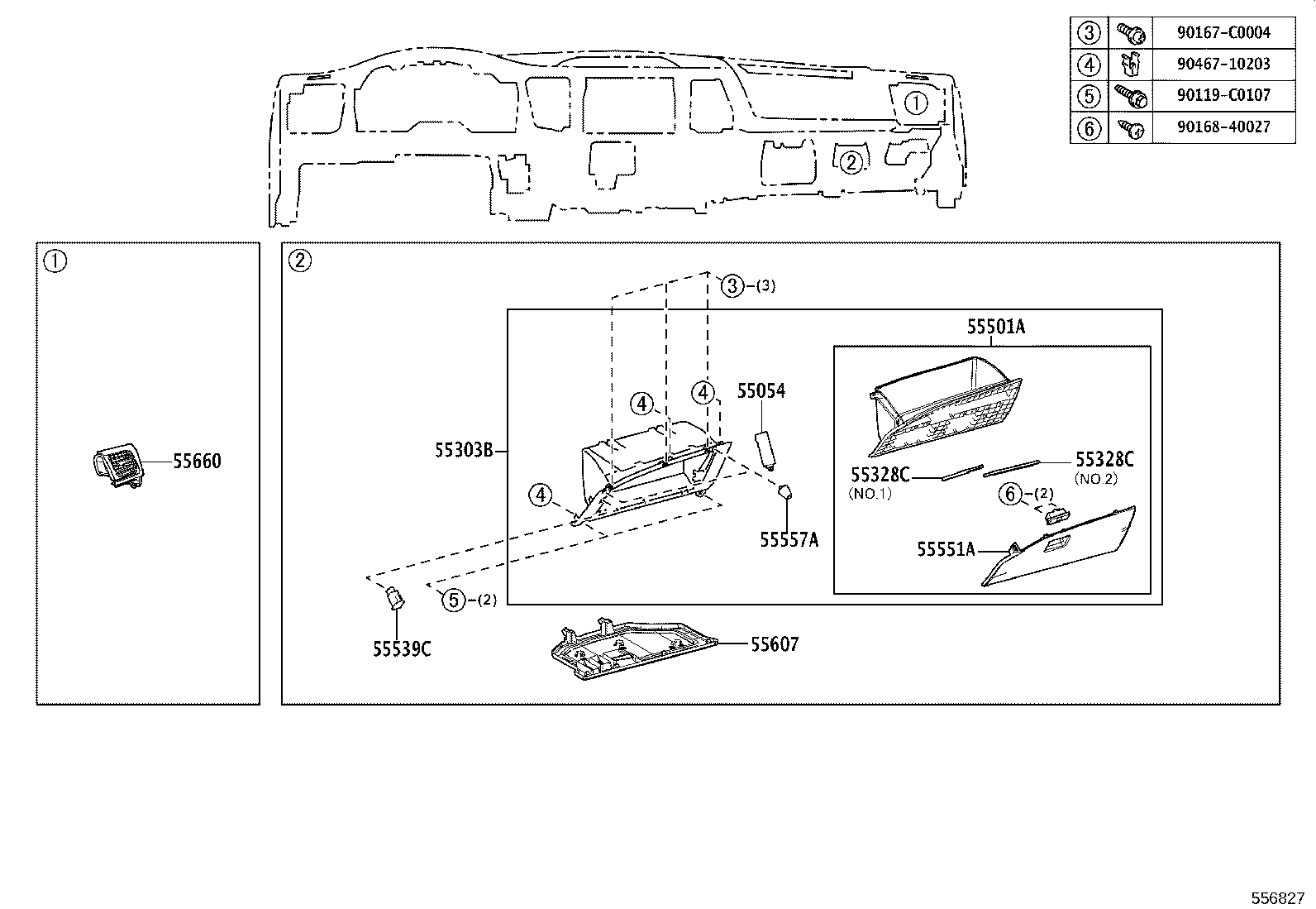 55307-0E080 BRACE SUB-ASSY, INSTRUMENT PANEL, NO.2 product image