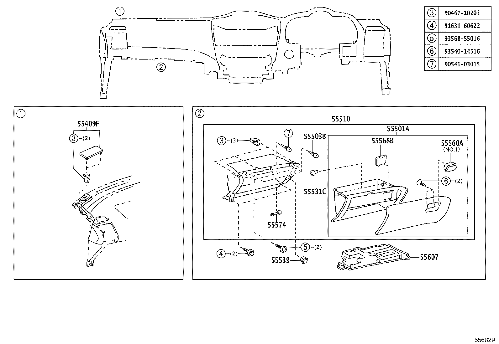 55328-48041 PIN, INSTRUMENT PANEL, NO.1 product image
