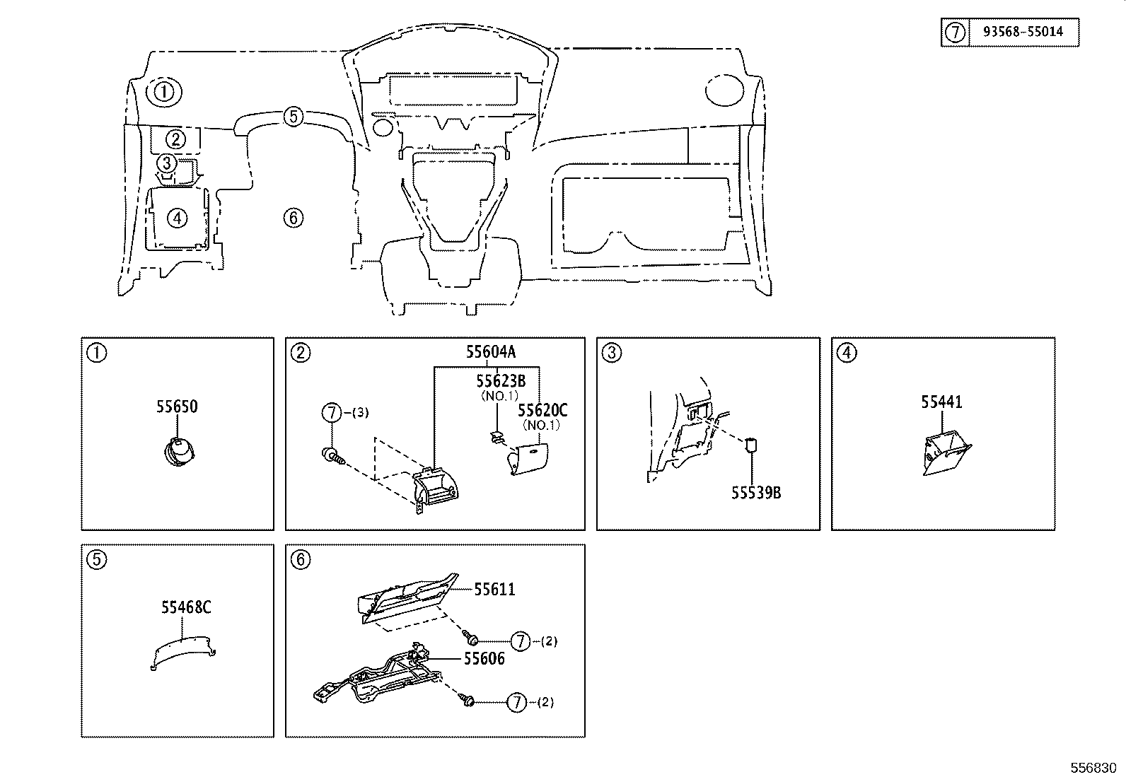 55330-0D280 REINFORCEMENT, INSTRUMENT PANEL product image