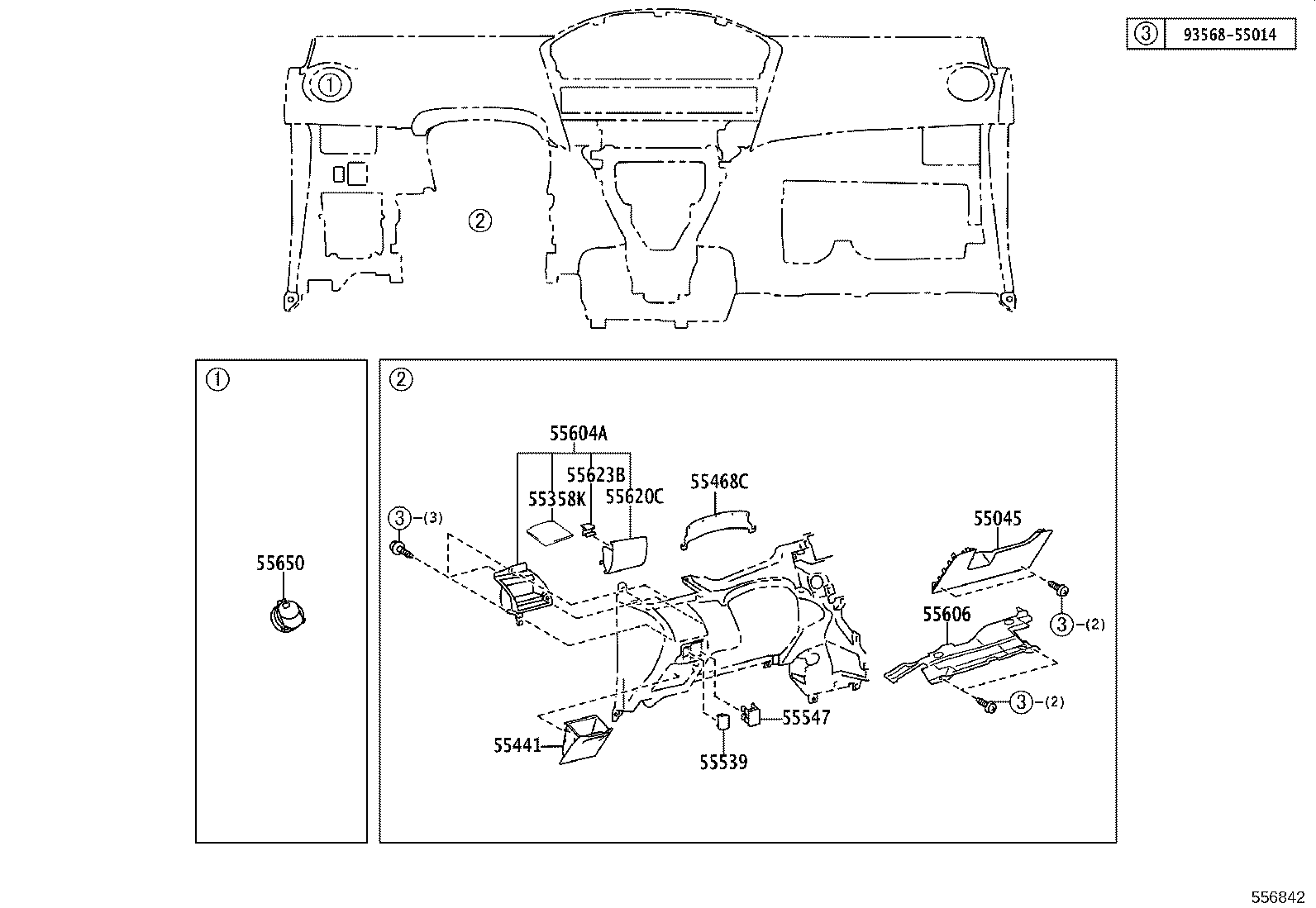 55337-52020 REINFORCEMENT, INSTRUMENT PANEL SUB product image