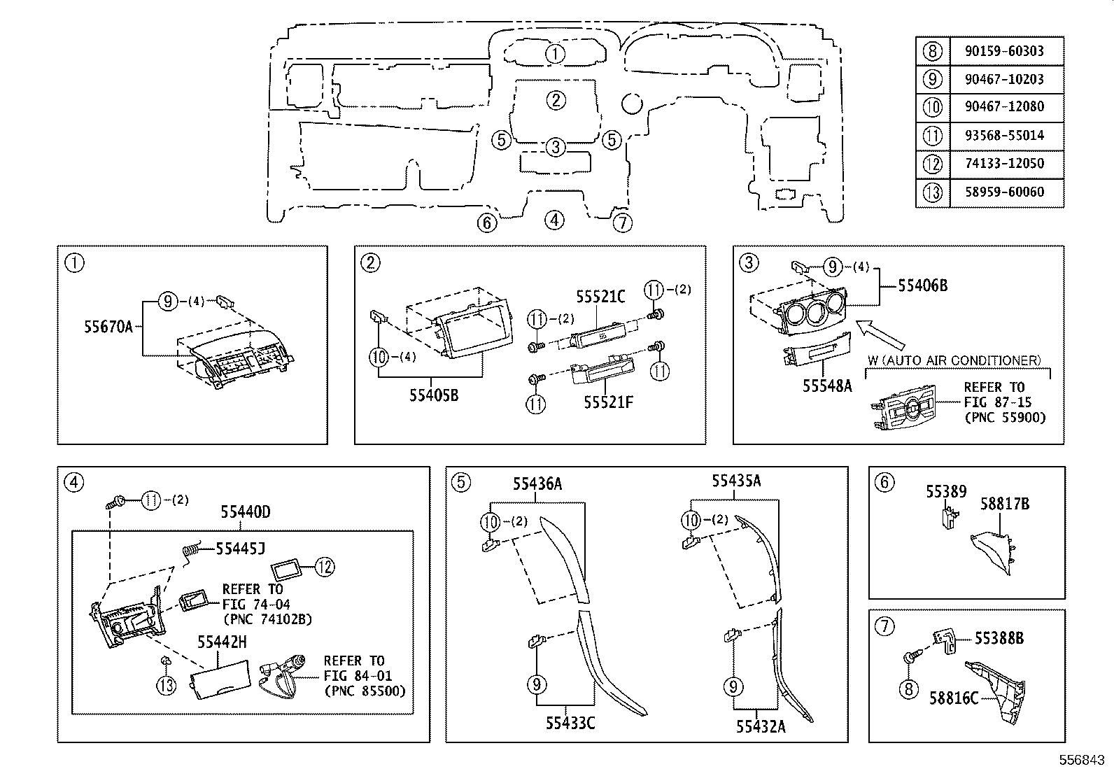 55307-12430 BRACE SUB-ASSY, INSTRUMENT PANEL, NO.2 product image