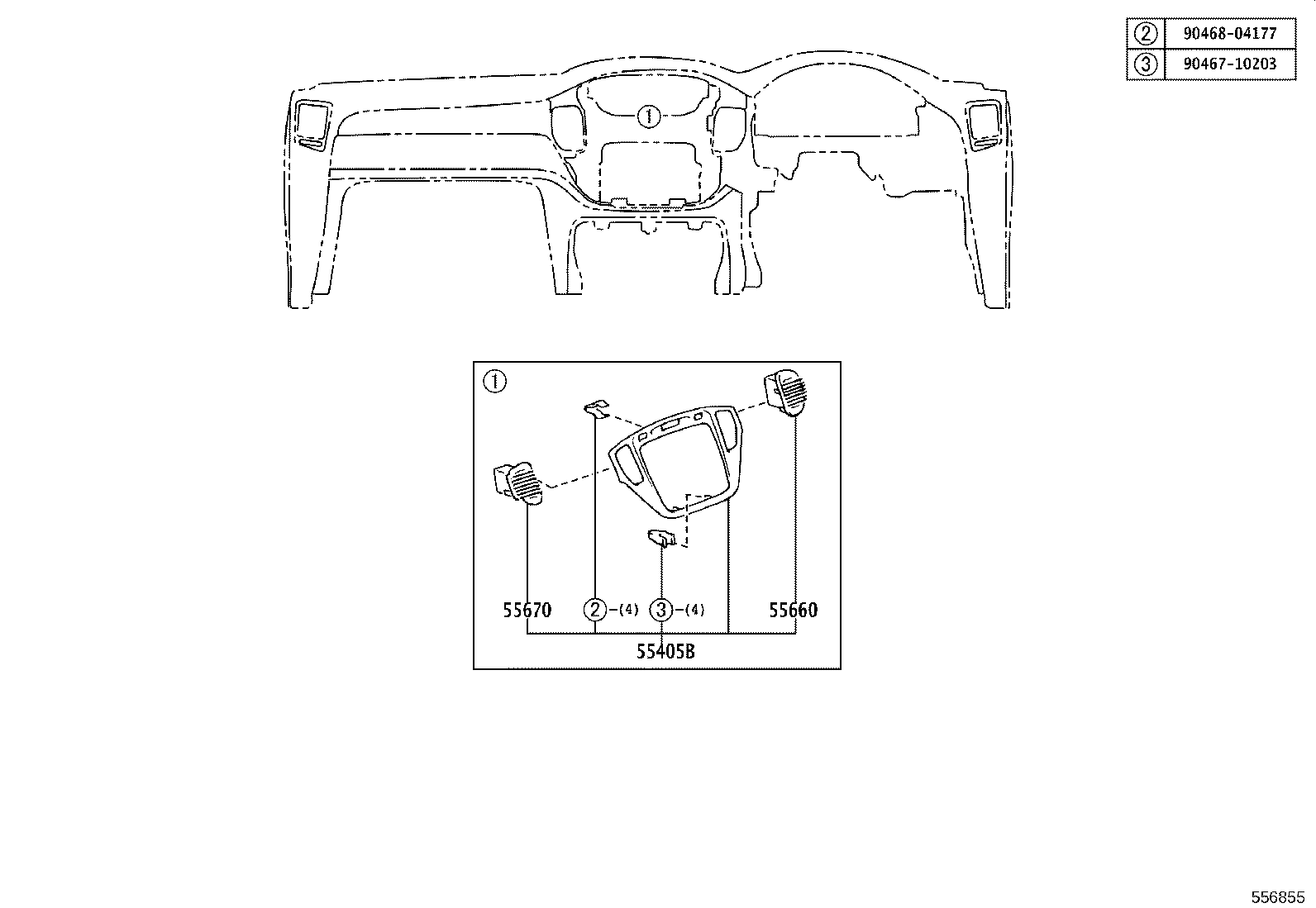 55054-48010 STOPPER SUB-ASSY, GLOVE COMPARTMENT DOOR product image