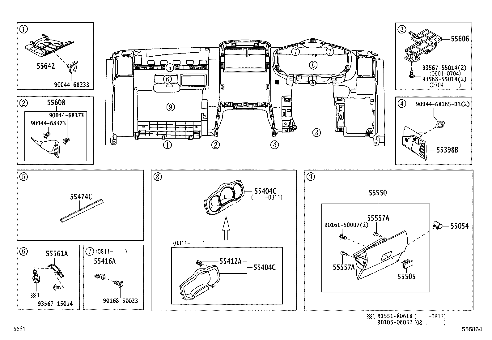 55355-B4010 CUSHION, INSTRUMENT PANEL, NO.1 product image