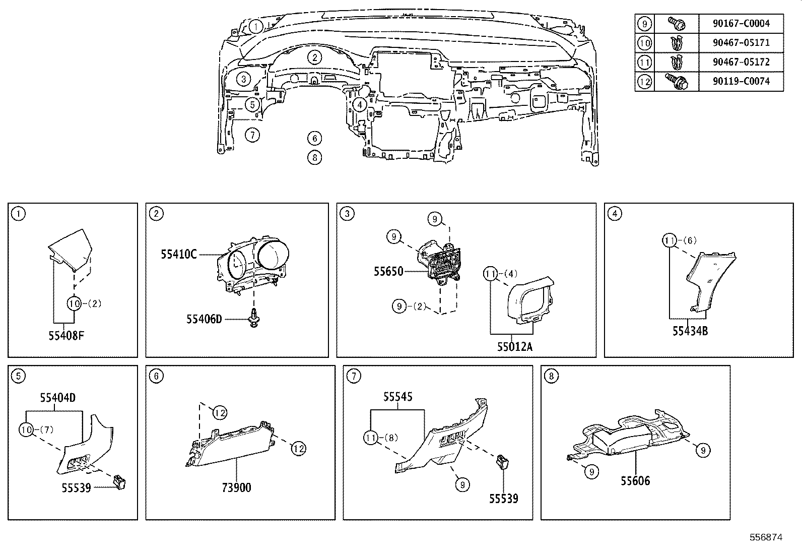 55405-F4080 PANEL SUB-ASSY, INSTRUMENT CLUSTER FINISH, CENTER product image