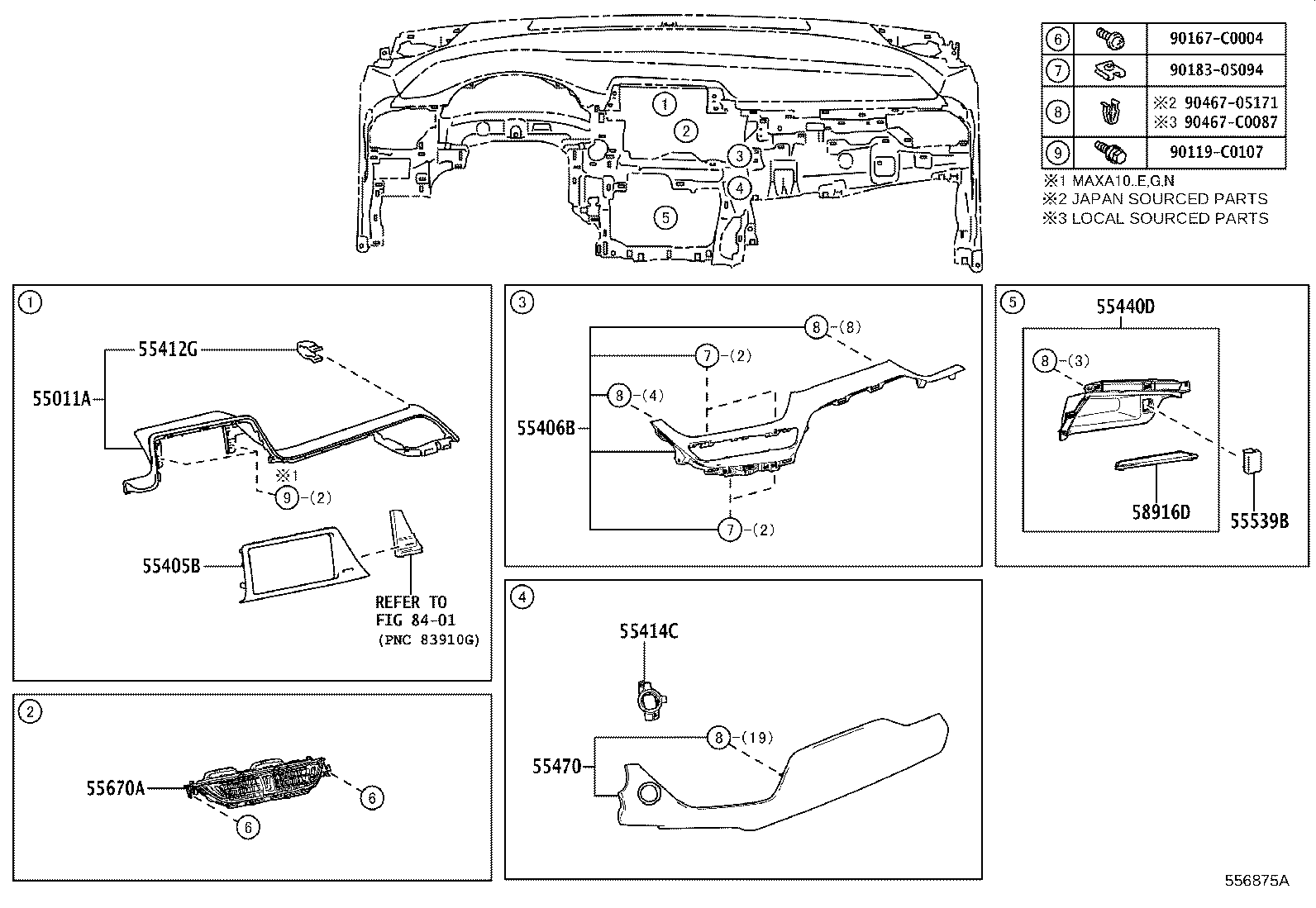 55405-F4080 PANEL SUB-ASSY, INSTRUMENT CLUSTER FINISH, CENTER product image