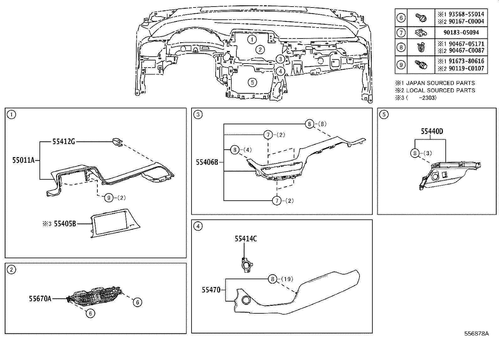55405-F4080 PANEL SUB-ASSY, INSTRUMENT CLUSTER FINISH, CENTER product image