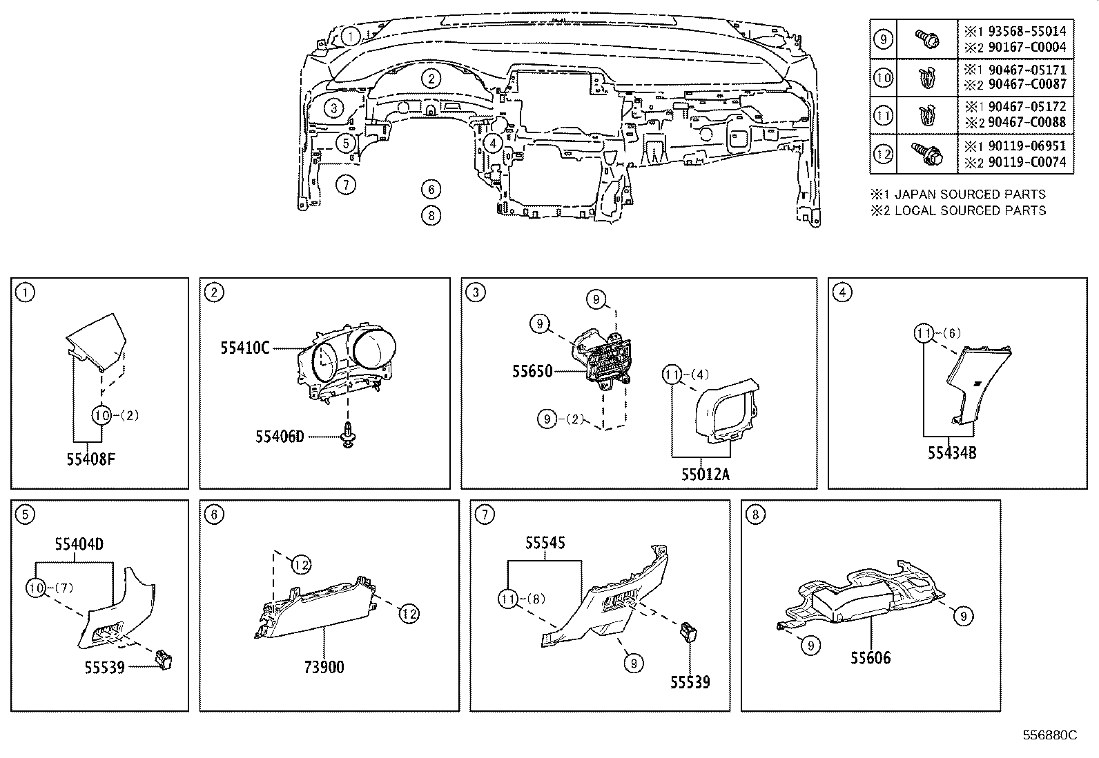 55405-F4080 PANEL SUB-ASSY, INSTRUMENT CLUSTER FINISH, CENTER product image