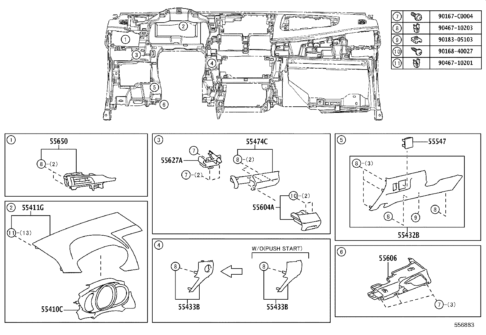 55330-0D730 REINFORCEMENT, INSTRUMENT PANEL product image