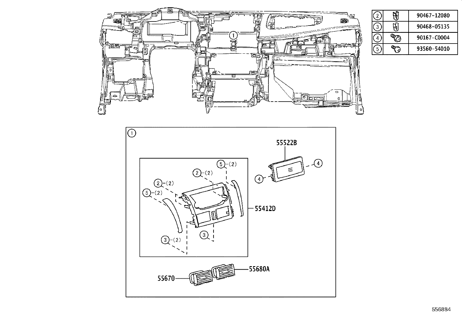 55330-0D730 REINFORCEMENT, INSTRUMENT PANEL product image
