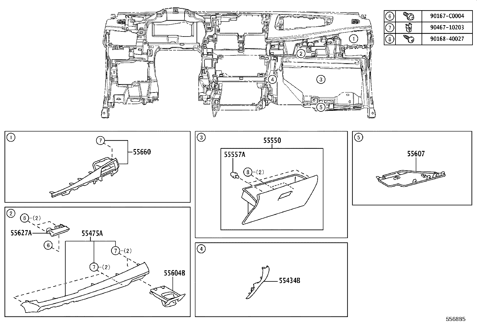 55330-0D730 REINFORCEMENT, INSTRUMENT PANEL product image