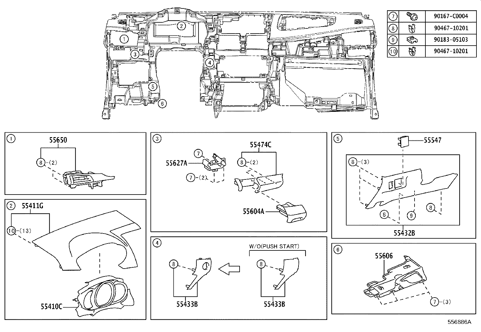 55330-0D730 REINFORCEMENT, INSTRUMENT PANEL product image