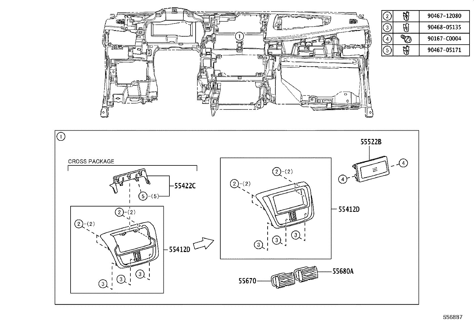 55330-0D730 REINFORCEMENT, INSTRUMENT PANEL product image