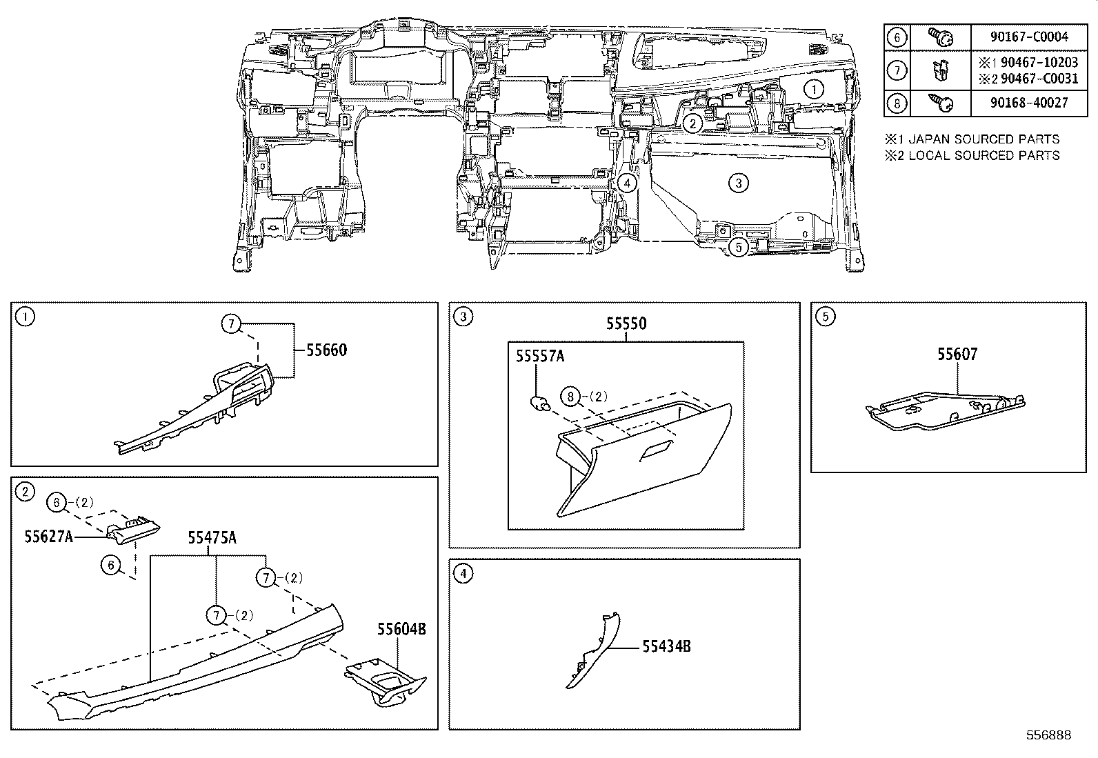 55330-0D730 REINFORCEMENT, INSTRUMENT PANEL product image