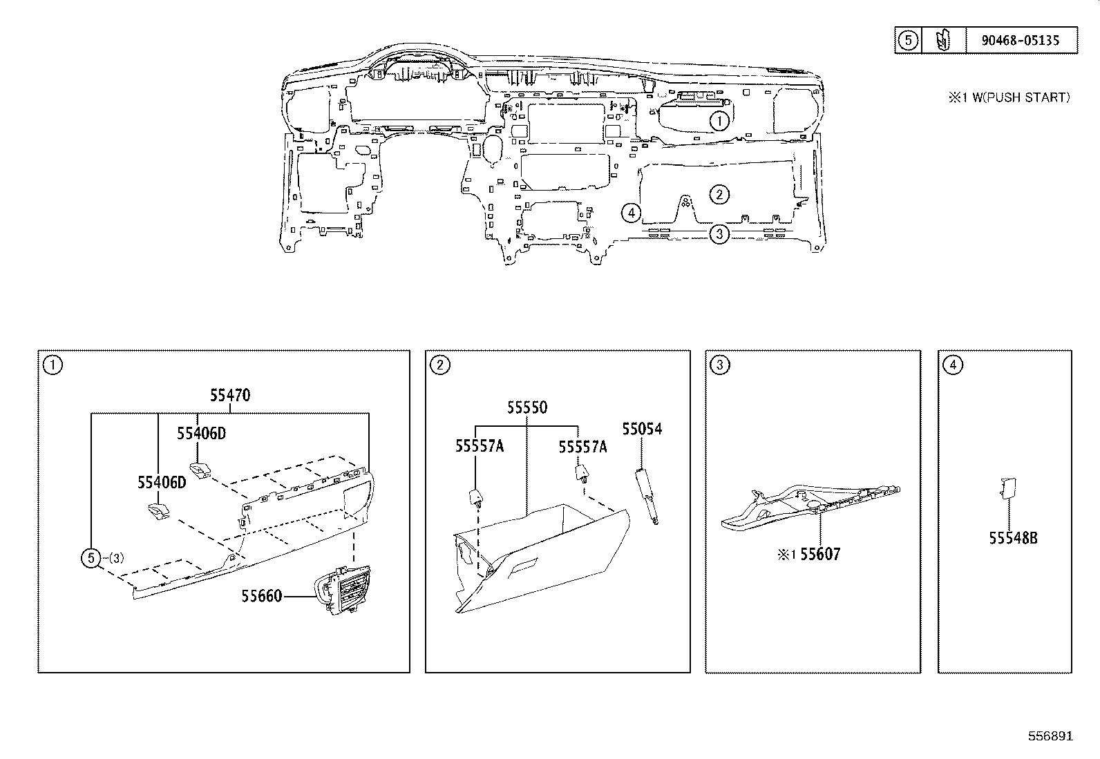 55306-02450 BRACE SUB-ASSY, INSTRUMENT PANEL, NO.1 product image