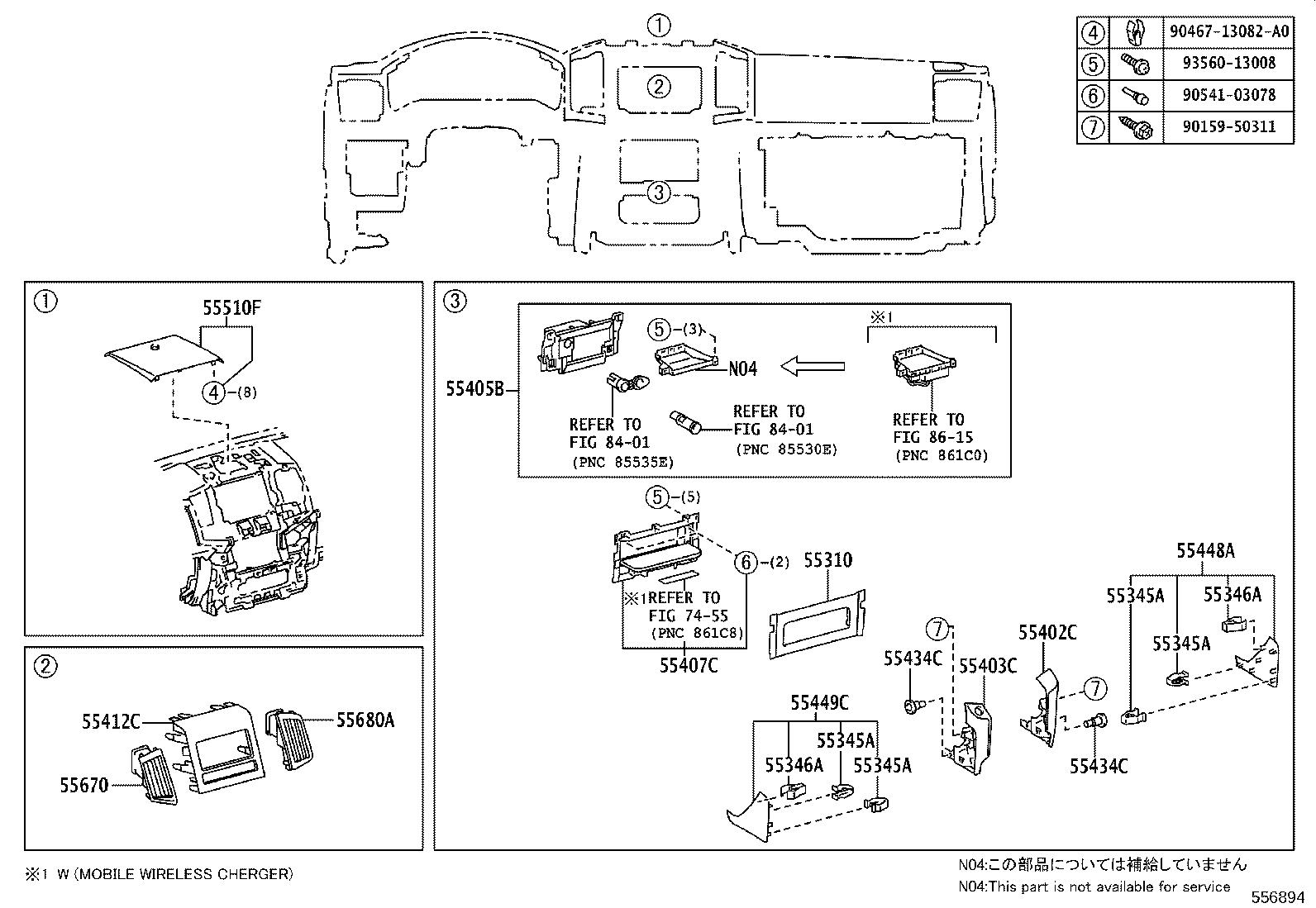 55405-60550 PANEL SUB-ASSY, INSTRUMENT CLUSTER FINISH, CENTER product image